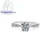 แหวนทองคำขาว แหวนเพชร  แหวนแต่งงาน แหวนหมั้น - R1291DWG